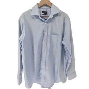 Tasso‎ Elba Men's Blue Non-Iron Dress Shirt 16.5 34/35 Regular Fit Collared